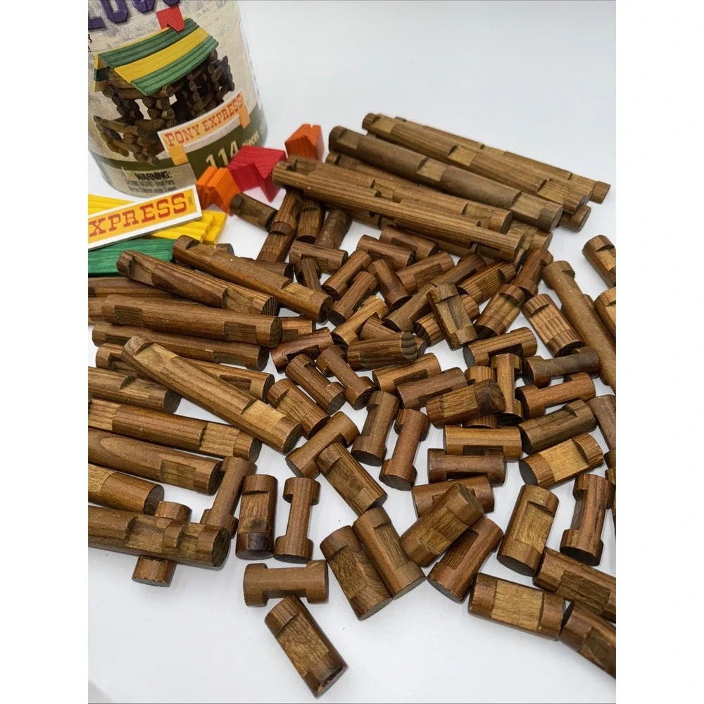 Frontier Logs Pony Express 114 Piece Set‎ By Ideal Timeless Toys Complete